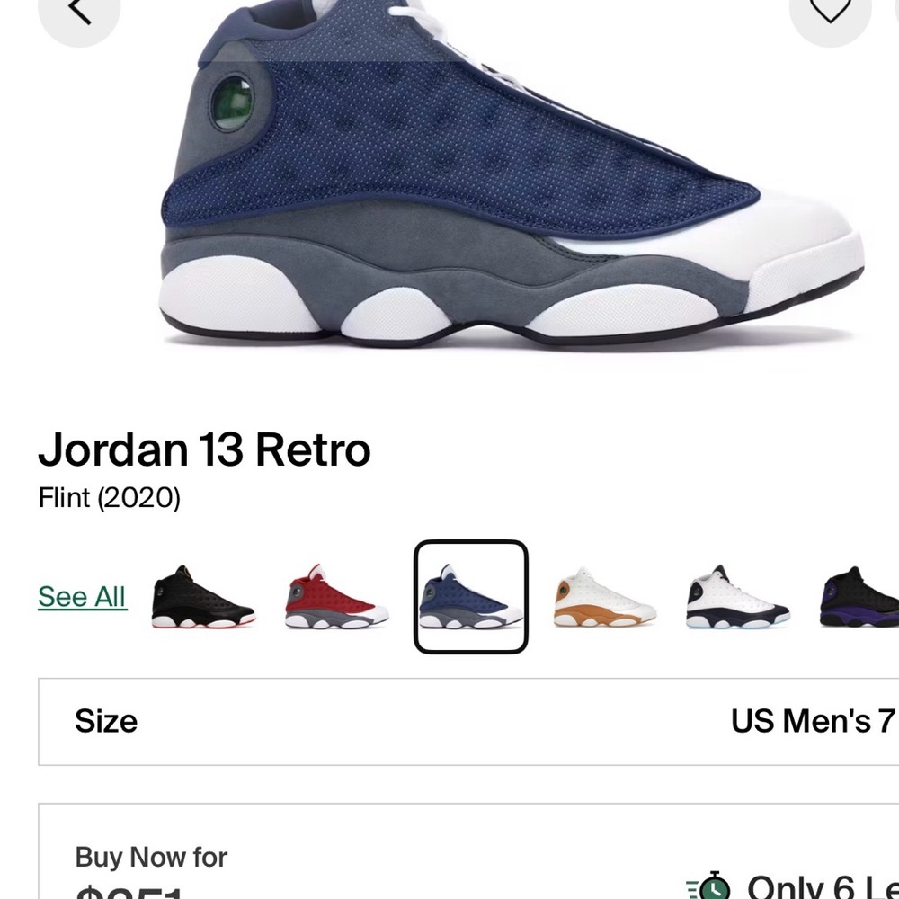 Jordan 13 Retro Navy and White no box/no box
